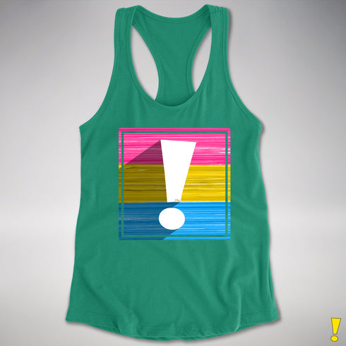 Pansexual Pride Flag Exclamation Point Racerback Tank
